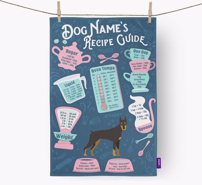 'Recipe Measurements Guide' - Personalized {breedFullName} Tea Towel